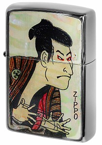 Zippo ジッポライター 浮世絵 貝貼りエポ 綾取り役者 メール便可