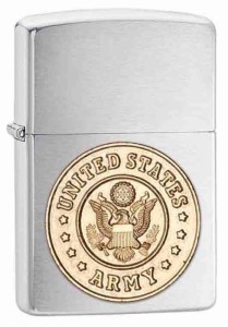 Zippo ジッポライター Army Emblem Brushed Chrome 280ARM メール便可