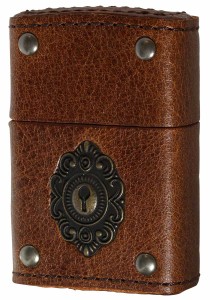 Zippo ジッポライター LEATHER WINDING Keyhole Metal 革巻 キーホールメタル  BN 2-50a ブラウン 80071