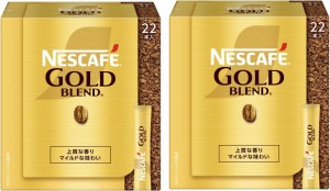 ネスカフェ ゴールドブレンド スティック ブラック 22本×2箱 ソリュブル コーヒー