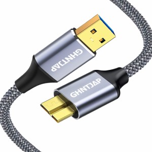 GHNTJAP USB3.0 MicroB USBケーブル 0.3M タイプAオス - マイクロタイプBオス 5Gbps高速転送 USB マイク