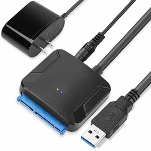 YOKELLMUX SATA USB変換アダプター SATA3 USB3.0変換ケーブル PSE認証済 電源アダプター付 2.5/3.5インチH