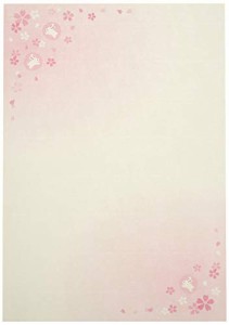 桜 和風 便箋 (桜うさぎ 14×20cm 100枚)