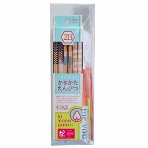 トンボ鉛筆 鉛筆 木物語 かきかた 2B プチ 水色柄 KB-KPF01G-2B