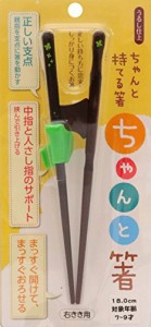 イシダ 子ども用箸 ブラック 18cm