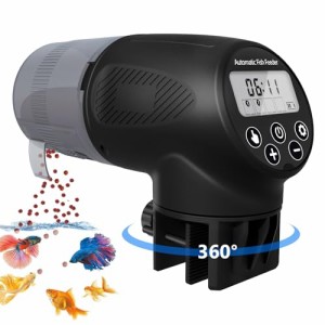 自動給餌器 魚 熱帯魚 メダカ 自動餌やり機:200ML 大容量 金魚 自動餌やり器 静音 配給量調節 自動 えさやり器 湿気防止 オートフィー