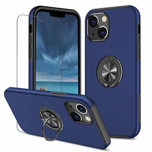iPhone 13 ケース用 アイホン13 スマホケース + iPhone13 ?化 ガラス フィルム リング付き スタンド機能 携帯ケース 耐