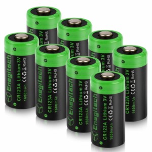 Enegitech CR123A リチウム 電池 123A 3V バッテリー 1600mAh キュリオロック カメラ ビデオ 懐中電灯用 非充電