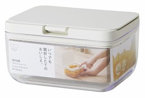 マーナ (marna) 保存容器 (ワイドショート/ホワイト) キッチン 収納 プラスチック (食材 調味料 湿気防止) グッドロックコンテナ