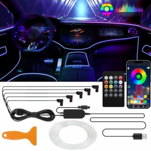 アンビエントライト iDrelify 車内 LEDネオンライト RGB 高輝度 雰囲気 車内装飾 フットランプ 1600万色切替 64種モード