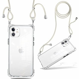 iPhone12 ケース クリア ショルダー 耐衝撃 ストラップ付き スマホケース アイフォン12 カバー 透明 薄型 軽量 TPUスマホ シリ