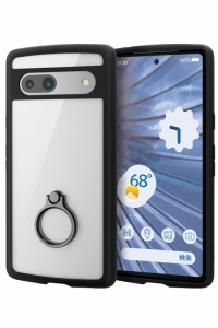 エレコム Google Pixel 7a ケース TOUGH SLIM LITE リング付き 耐衝撃 衝撃吸収 スリム 軽量 フレームカラー 背