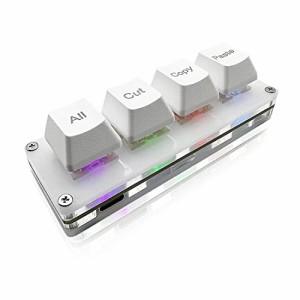 BTXETUEL ミニ4キーセレクトオールカット コピーペースト マクロパッド Ctrl A X C V ショートカット 片手キーボード RGB