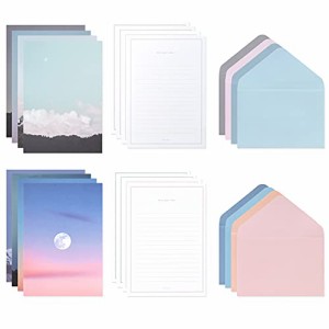 モノライク フォト 月 便箋+封筒 8種 セット - Photo Moon Letter Paper Set 類32枚 便箋+ 16枚封筒