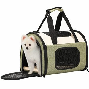 Petsfit 安全なキャリーバッグ 小型犬 猫 ウサギ キャリー 軽量 変形しない ペットきゃりーバッグ 手提げ 肩掛け 折りたたみソフトキャ