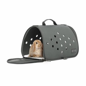 PETSFIT ペットキャリーバッグ うさぎ モルモット フェレット 猫用 小型犬 マット付き 折りたたみ 通気性 （車載/手提げ/肩掛け） グ