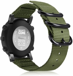 for Suunto Core バンド ベルト スポーツバンド 用ストラップ ウォッチベルト ソフト ナイロン製 調節 通気 おしゃれ（アーミー