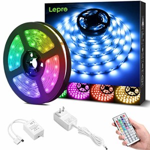 Lepro LEDテープライト 非防水 RGB 高輝度 調光調色 ledテープ 12v 切断 明るいライト 間接照明 室内装飾用 テープライト