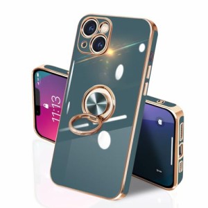 iPhone 13 ケース リング付き イフォン13 リング TPU カバー 全面保護 耐衝撃 スマホケース 360°回転 スタンド機能 携帯カ