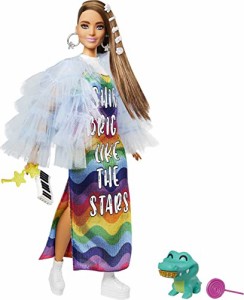 バービー(Barbie) ファッションアップ レインボードレス 着せ替え人形関節が曲がるドール&アクセサリー3歳~ GYJ78