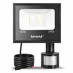 taruna 30Wセンサーライト LED投光器 コンセント式 屋外 人感センサー 作業灯 防犯ライト IP66 LED 昼光色 6500K 1
