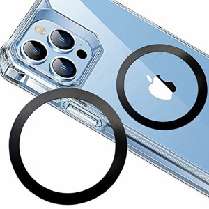 耐熱性アップMagsafe用 リング 磁気増強 iPhone マグネット マグセーフ シール DIY Magsafe対応 シール (ブラック・2