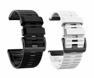 GARMIN(ガーミン) Approach S70 47mm/S62用 バンド 2色セット バンド ベルト シリコン スポーツバンド アクセサリ