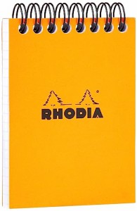 RHODIA(ロディア) リングノート No.11(A7) 方眼罫 撥水カバー ミシン目入 ダブルリング PEFC認証取得 ノートパッド オレン