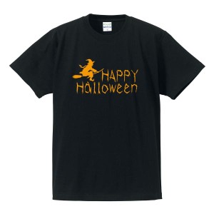 ゆうパケット発送対応★ハロウィンTシャツ 「魔女のHappy Halloween」 ハロウィーン/半袖/tshirts/サイズS〜XL