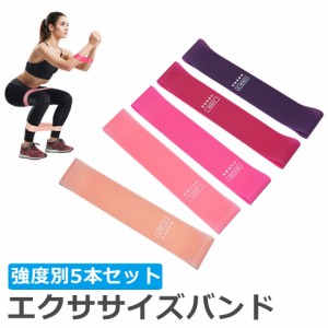 【メール便送料無料】 エクササイズバンド 強度別5本セット トレーニングチューブ トレーニングバンド ゴムバンド ヒップアップ 器具 美