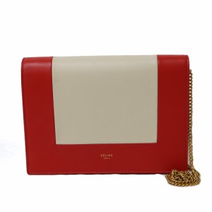 【限界値下げ祭】      セリーヌ CELINE フレームイブニングバッグ ショルダーバッグ レッド レディース 中古