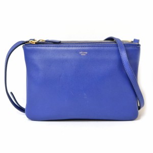 【限界値下げ祭】      セリーヌ CELINE トリオ ショルダーバッグ ブルー レディース 中古