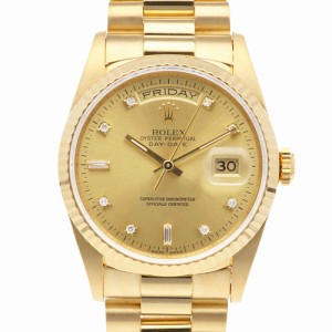 ロレックス ROLEX デイデイト オイスターパーペチュアル 腕時計 時計 18金 K18イエローゴールド 18238 メンズ中古 R&Kリサイクルキング