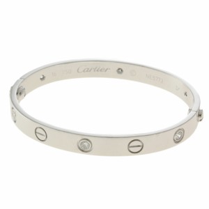 カルティエ CARTIER ラブブレス ＃16 ドライバー付き バングル 18金 K18ホワイトゴールド ダイヤモンド レディース 中古