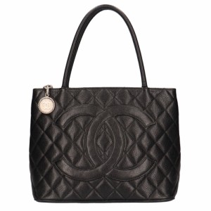 シャネル CHANEL 復刻トート トートバッグ キャビアスキン ブラック レディース 中古