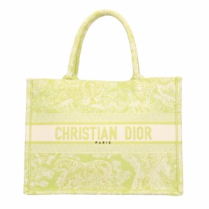 クリスチャンディオール Christian Dior ブックトート ミディアム トートバッグ キャンバス グリーン レディース 中古 R&Kリサイクルキン