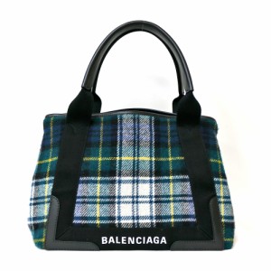 【限界値下げ祭42-OF】  バレンシアガ ネイビーカバ ハンドバッグ ウール グリーン レディース  BALENCIAGA  中古 バレンシアガ