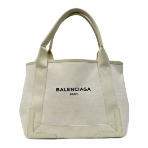 【限界値下げ祭42-OF】  バレンシアガ ネイビーカバ ショルダーバッグ キャンバス ホワイト レディース  BALENCIAGA  中古 バレンシアガ