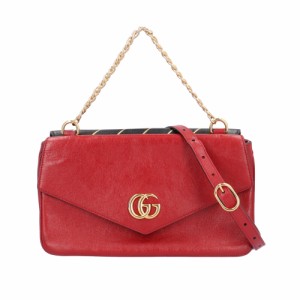 グッチ GG キャットダブルフェイス ショルダーバッグ レザー 524822 213048 レッド レディース GUCCI  中古  R&Kリサイクルキング