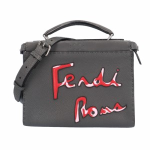 フェンディ ピーカブーミニフィット ショルダーバッグ レザー 7VA422 グレー メンズ FENDI  中古  R&Kリサイクルキング