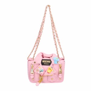 モスキーノ バイカー ショルダーバッグ レザー ピンク レディース MOSCHINO  中古  R&Kリサイクルキング