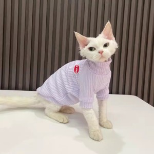 「送料無料」猫服 猫ウェア ペット服 ネコ 純色タートルネックニット 4色 スフィンクス デボンレックス インナー ふわふわ 柔らかい シン