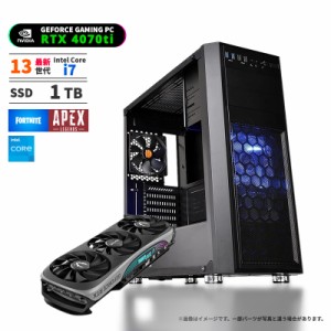 ゲーミングPC デスクトップパソコン RTX4070ti i7 13700KF メモリ32GB SSD1TB Intel CPU搭載 Windows11 Windows10 BTO