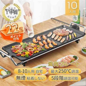 焼肉プレート 無煙 電気 ホットプレート グリルプレート波型プレート 温度調節可能 家庭用 卓上調理器 家庭用 お手入れ簡単 煙が出ない調