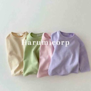 子供服 Tシャツ キッズ男の子女の子  韓国子ども服春秋冬 ゆとり長袖丸い襟 パーカートップス おしゃれ スウェット 春秋 ジュニア カジュ