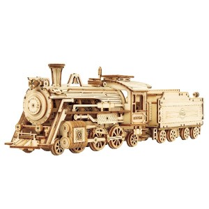 3Dウッドパズル 立体パズル 木製パズル DIY つくるんです！ 3Dウッドパズル 貨物蒸気機関車 664773-MC501 日本語説明書付き 工作キット 