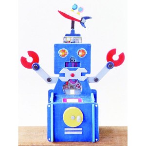 木工 工作キット 小学生 学校工作 アイスタジオウッズ ロボット貯金箱工作キット A61