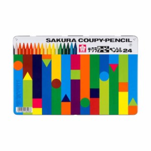 折れにくい 消しやすい 全部が芯の色鉛筆 サクラクレパスクーピーペンシル24色(缶入) FY24 （消しゴム付・削り器付き）