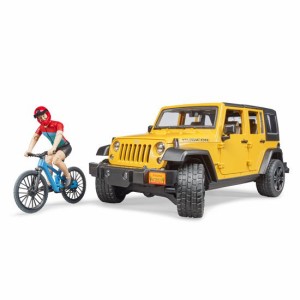 BRUDER JEEP Wrangler Unlimited Rubicon＆マウンテンバイク(フィギュア付き）02543 | ブルーダー 車のおもちゃ ミニカー のりもの 自転