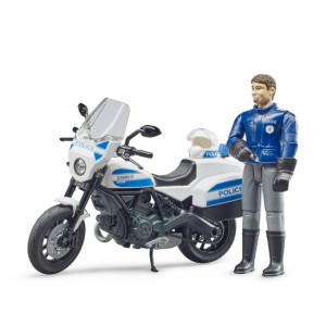 BRUDER Ducati スクランブラー 白バイ仕様（フィギュア付き）62731 |車のおもちゃ ブルーダー はたらく車 オートバイ ドゥカティ 白バイ 